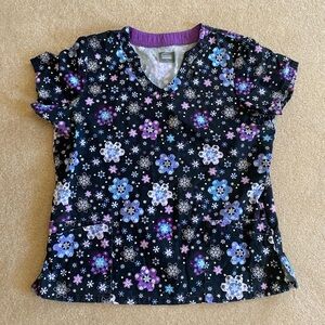 Snowflake Scrub Top